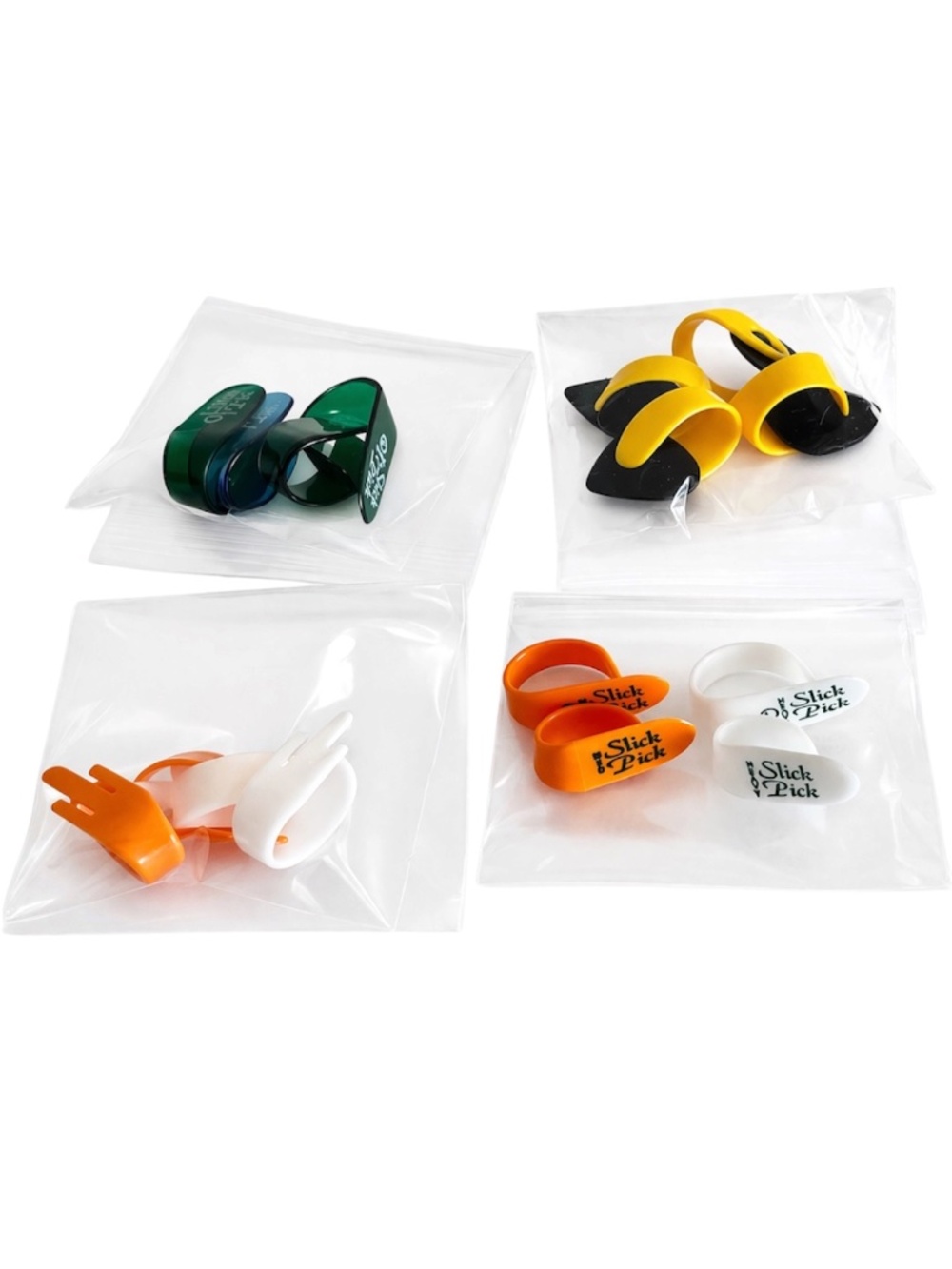 17 Pc Guitar Finger & Thumb Pick Lot – Slick Pick Assorted Colors New